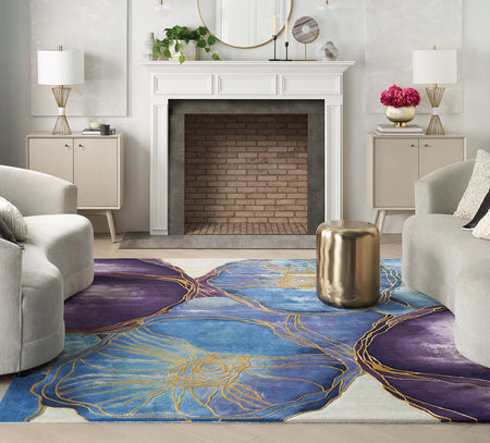 CIELO BLUE GOLD 5X8 Rug