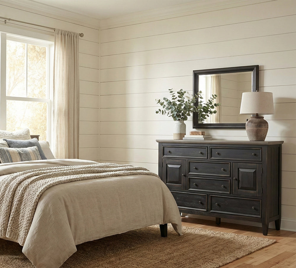 Farm House Charcoal 62" Chesser and Mirror