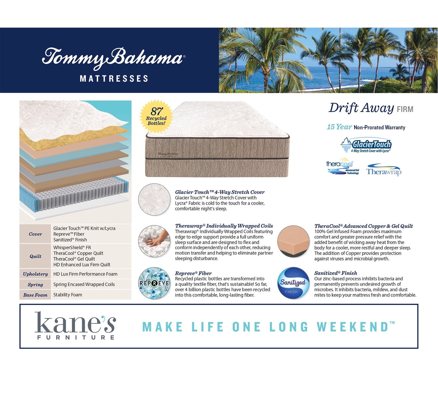 Tommy Bahama Drift Away Firm King Mattress