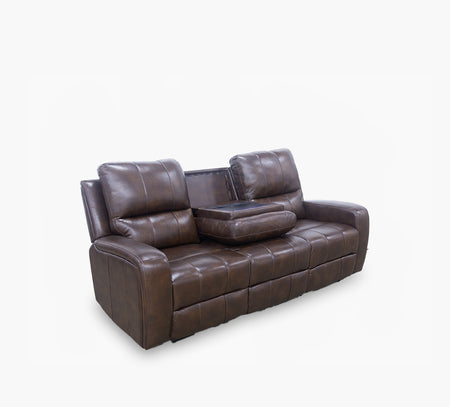 Linton Leather Triple Power Sofa with iTable