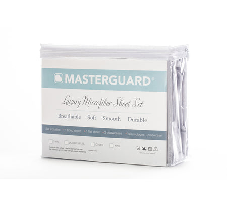 Masterguard Luxury Microfiber White King 4 PCs Sheet Set