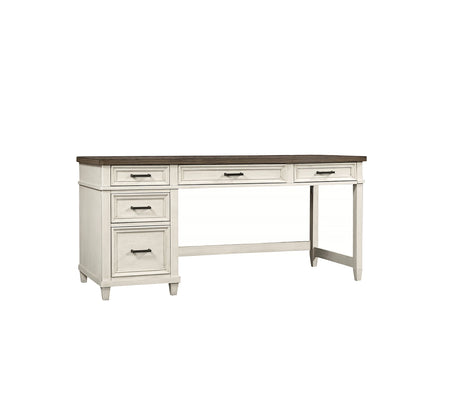 Caraway Two Tone Single Pedestal Desk