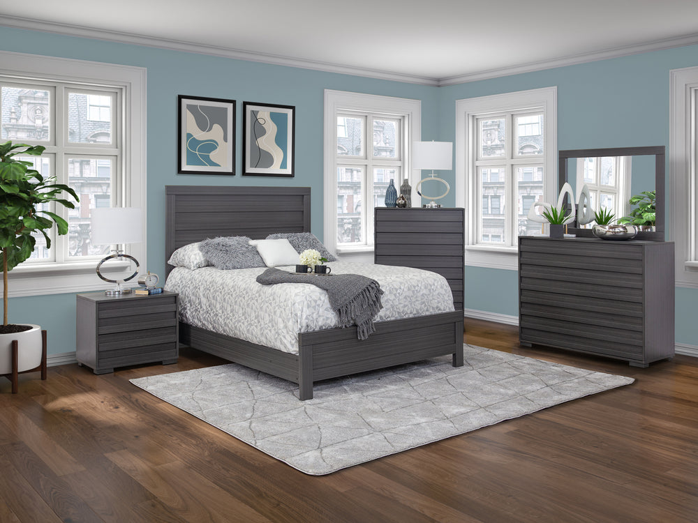Dormitorio con 5 piezas Performa Grey King Panel
