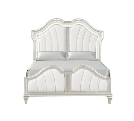 Cama Queen Bridgette de 3 piezas con paneles de tela iluminados