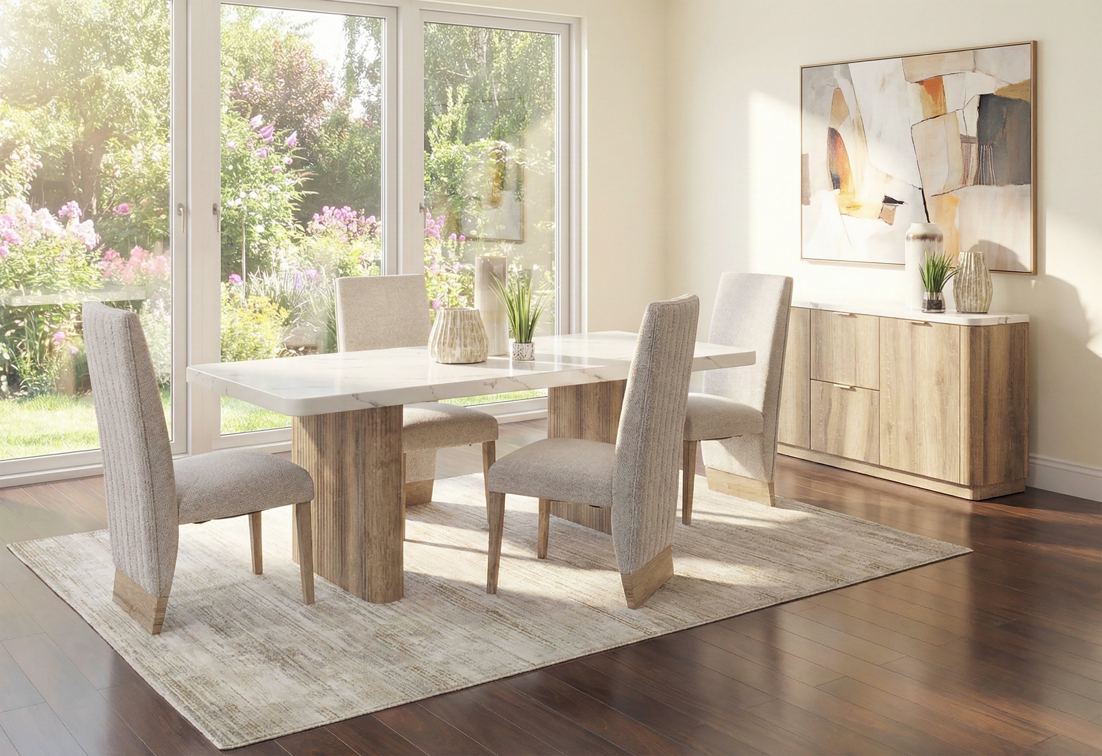 Reedstone 5 Piece Dining Set with Panda Chairs – Kane's Furniture