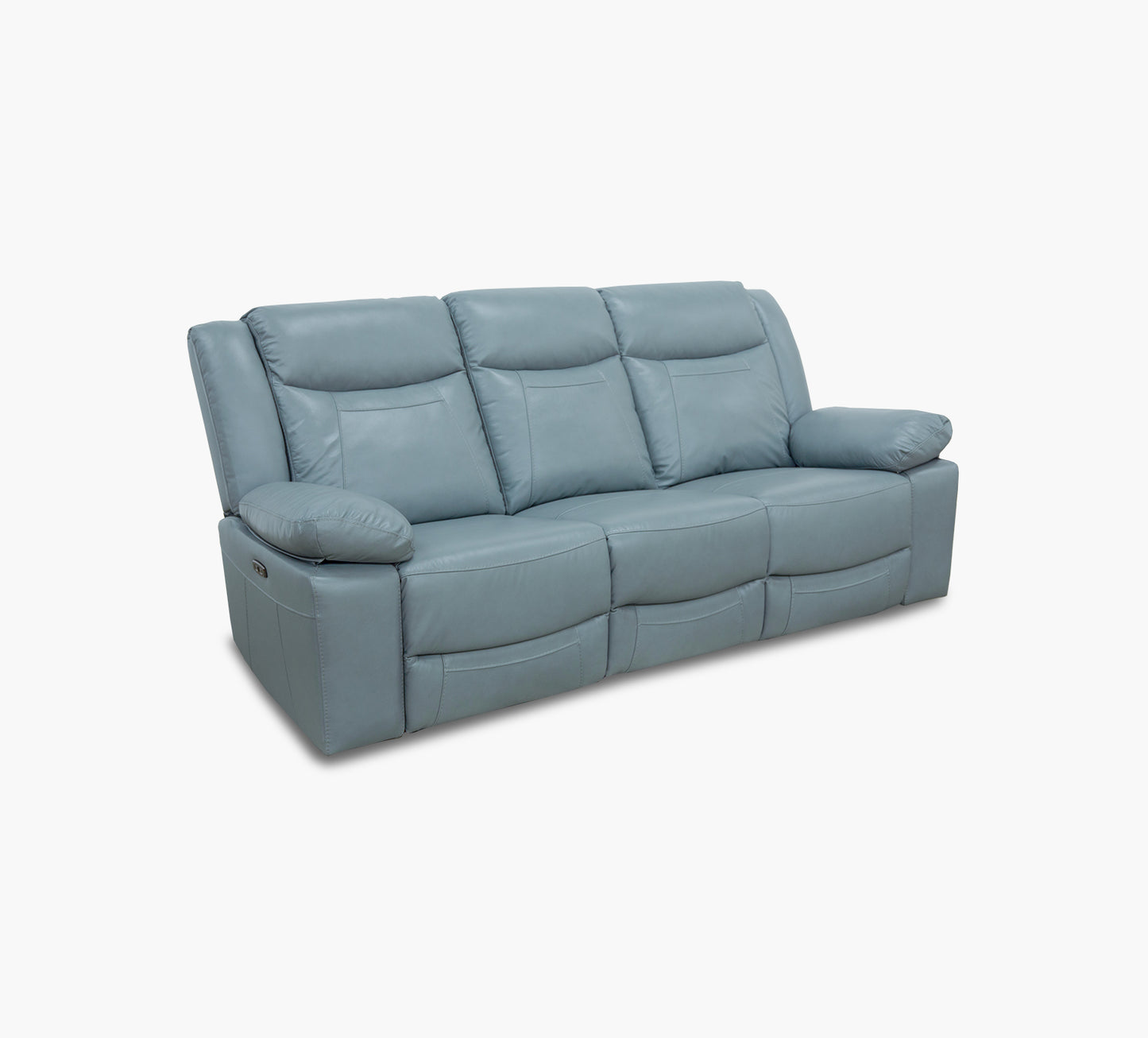 Dallas Teal Leather Reclining Sofa