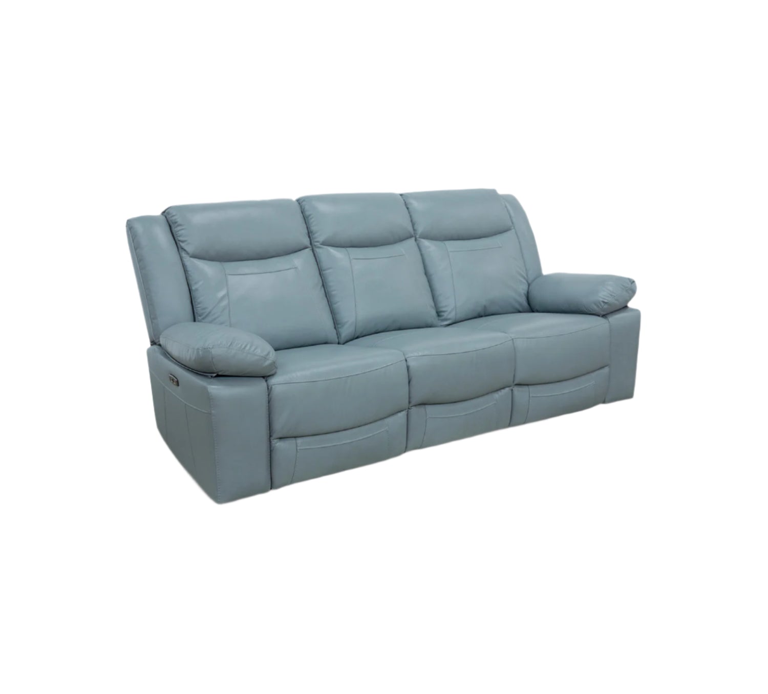 Dallas Teal Leather Reclining Sofa Kane's Furniture