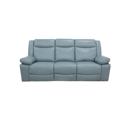 Dallas Teal Leather Dual Power Sofa