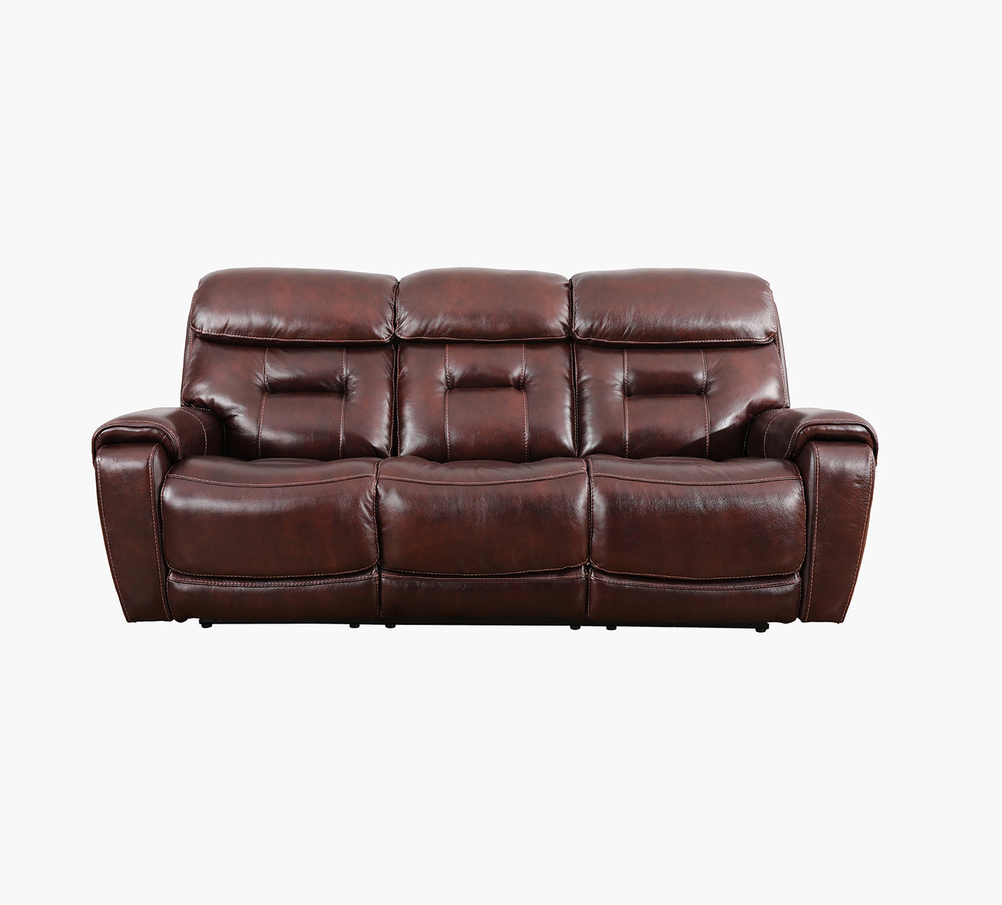 Calhoun Merlot Leather Dual Power Reclining Sofa