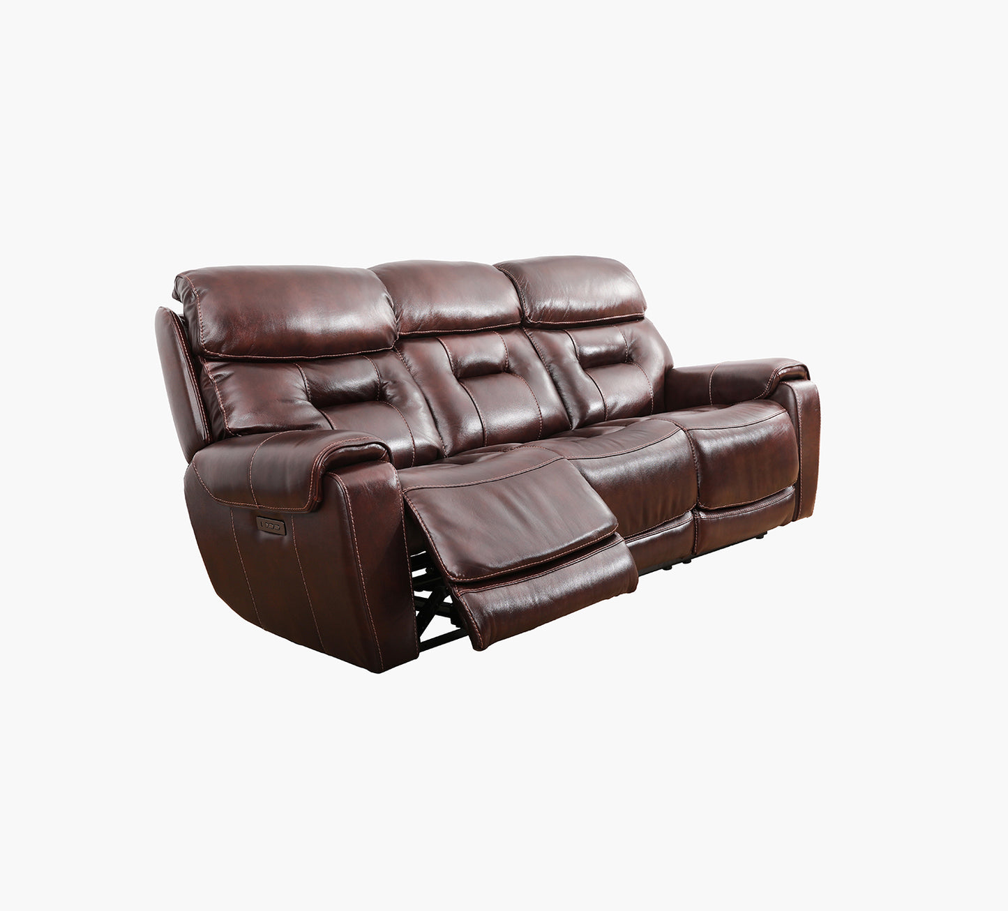 Calhoun Merlot Leather Dual Power Reclining Sofa