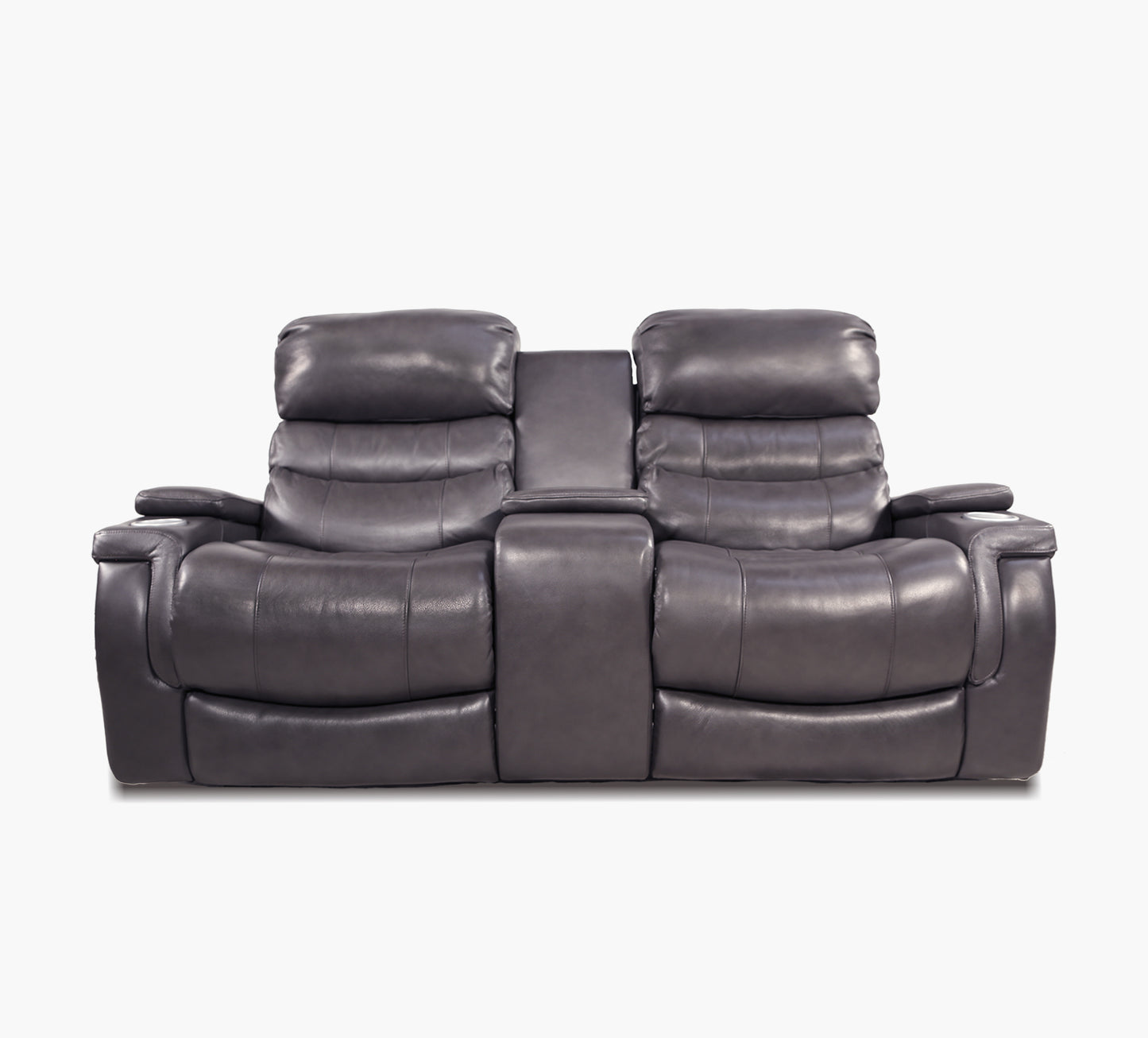 Sirius Charcoal Leather Triple Power Reclining Loveseat