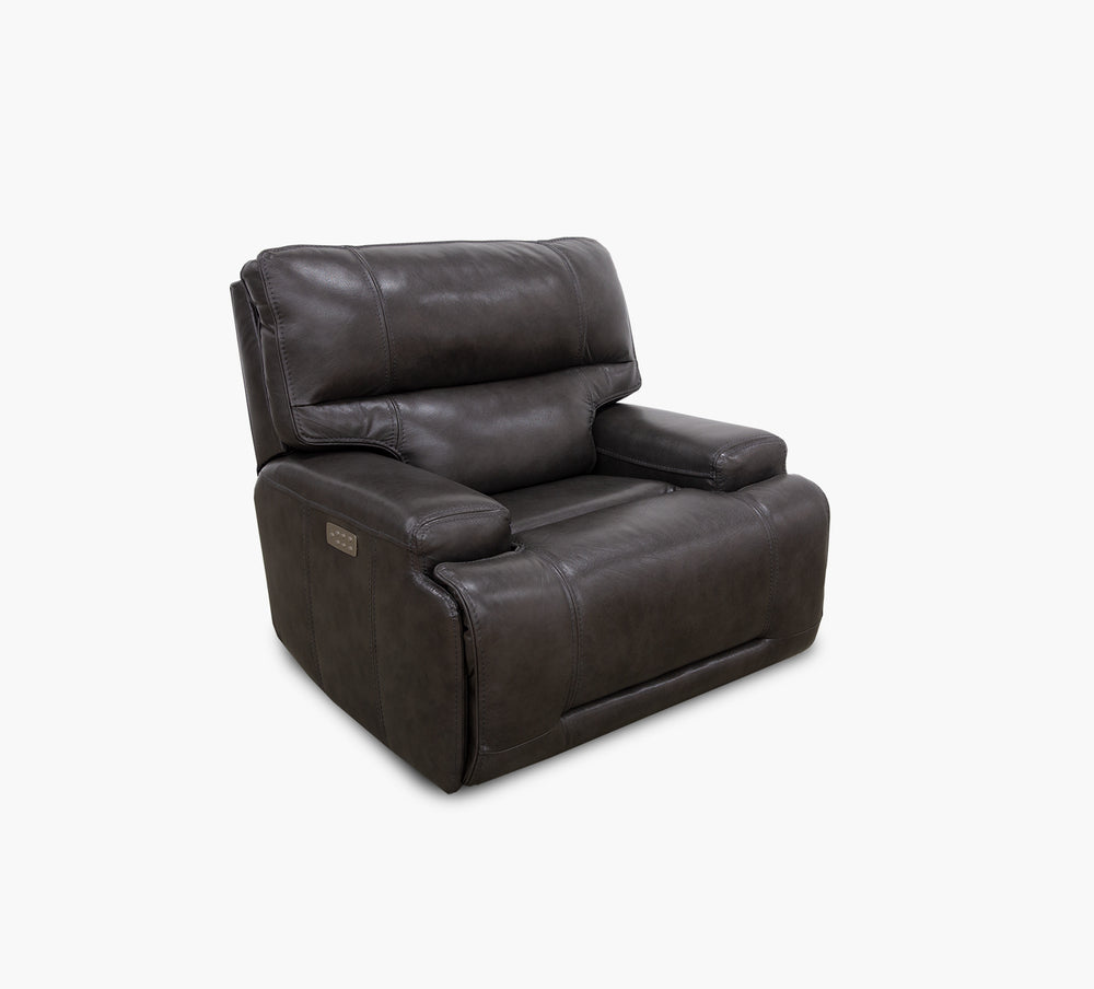 Sillón reclinable de cuero con triple potencia Nova