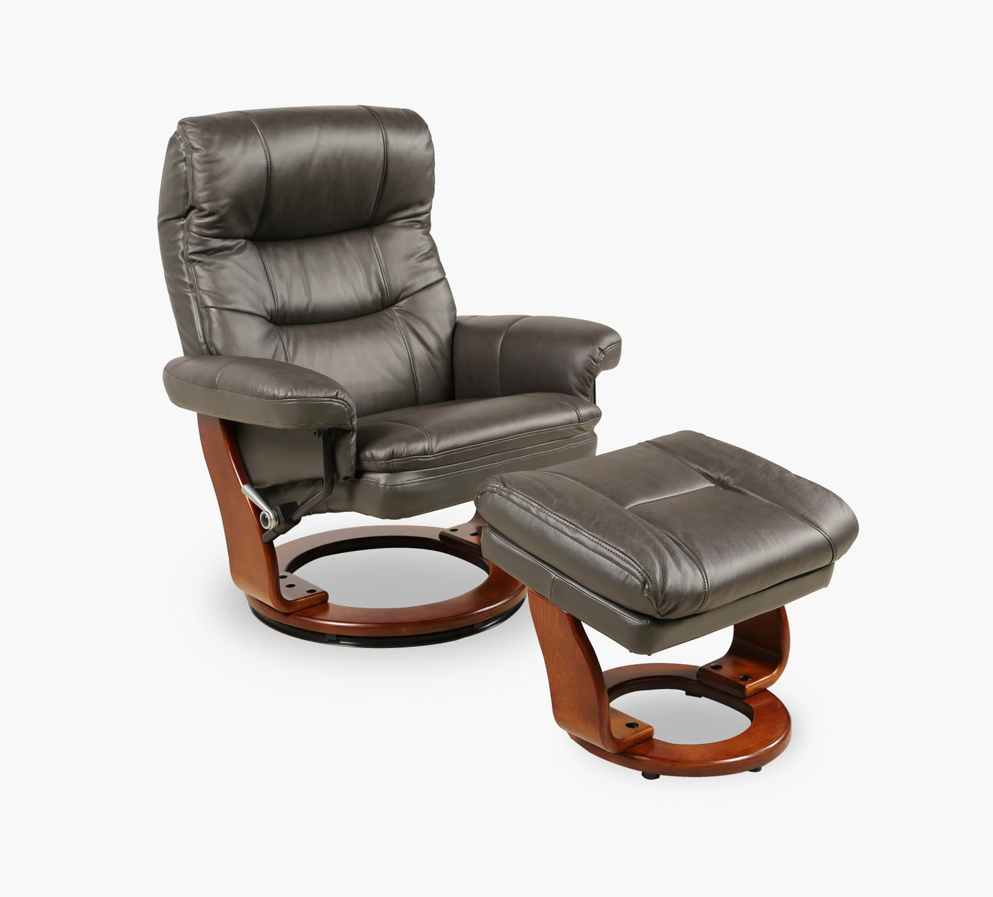Sigma Leather Swivel Reclining Chair and Ottoman