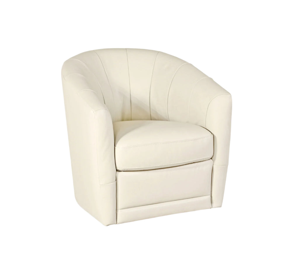 Stefano Alabaster Leather Swivel Chair