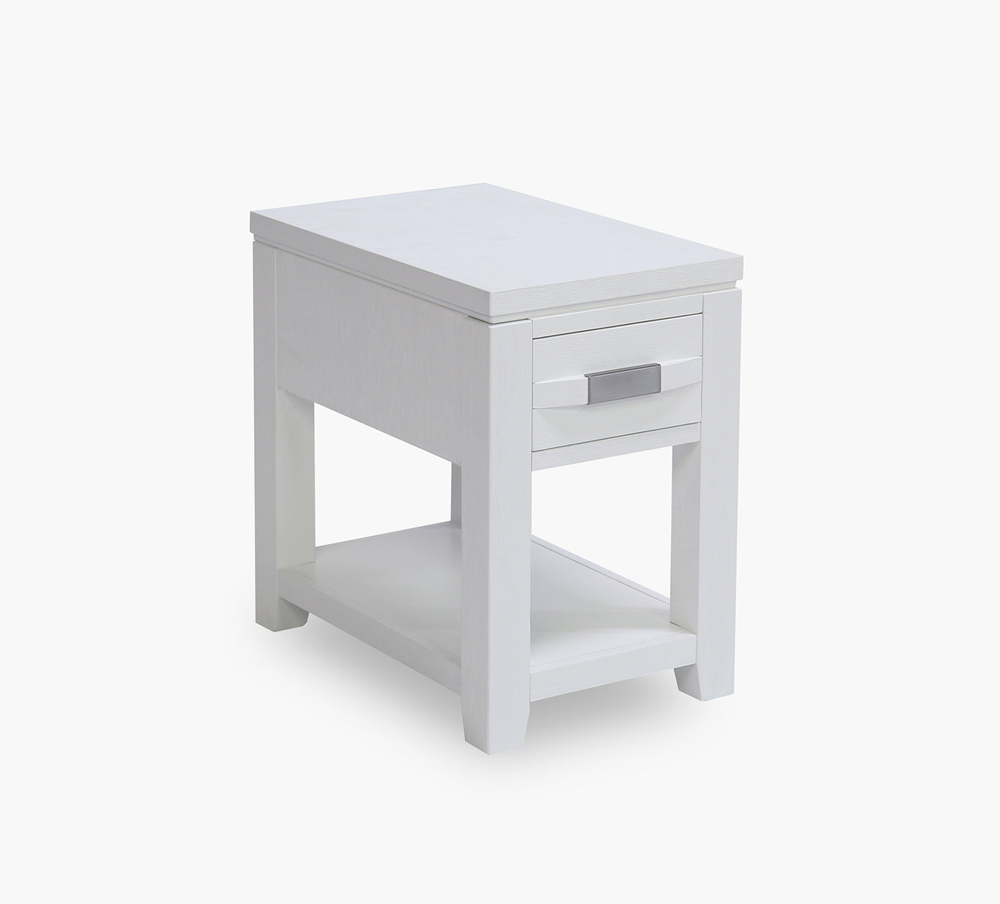 Altamonte White Chairside Table with Power