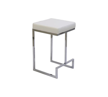 Skyline Pub White Backless Counter Stool