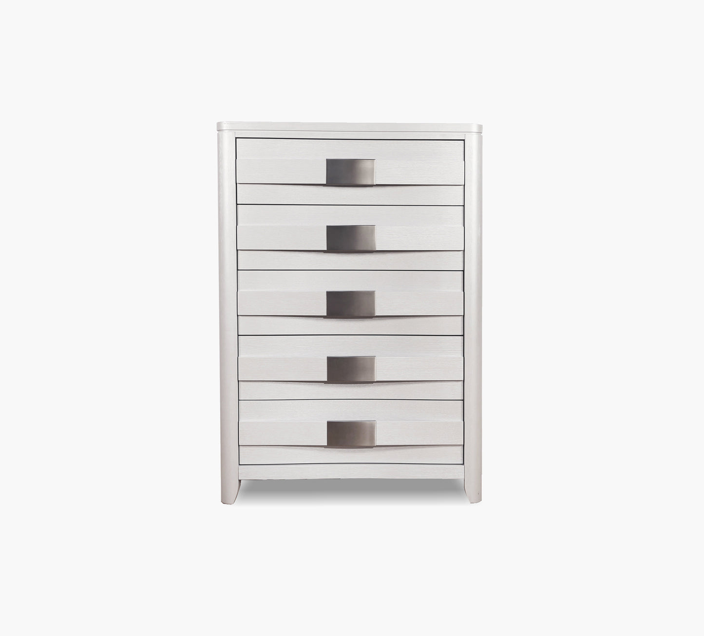 Contour Pearlized White 5 Drawer Chest