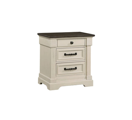 Woodbridge White 3 Drawer Nightstand