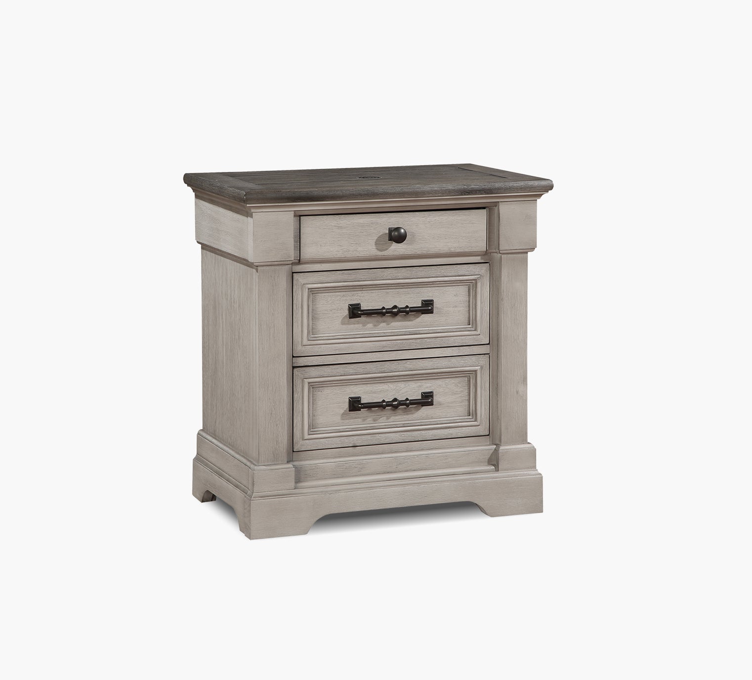 Woodbridge Grey 3 Drawer Nightstand – Kane's Furniture