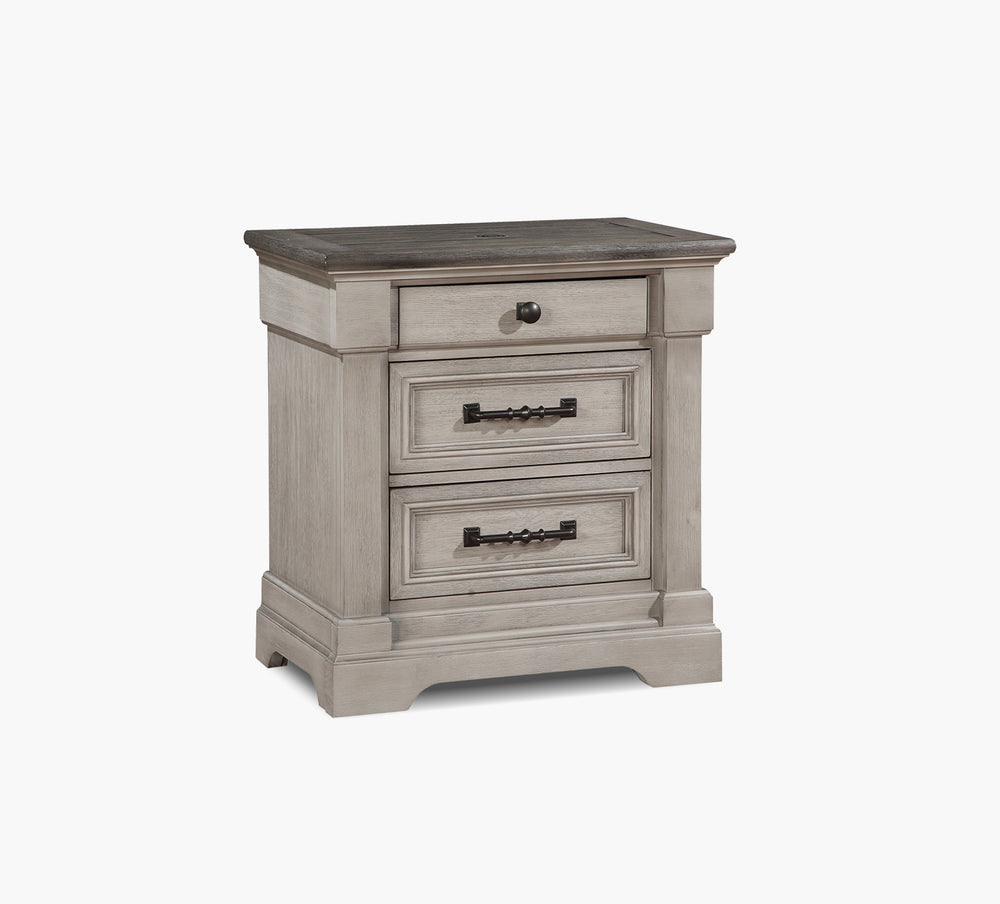 Woodbridge Grey 3 Drawer Nightstand
