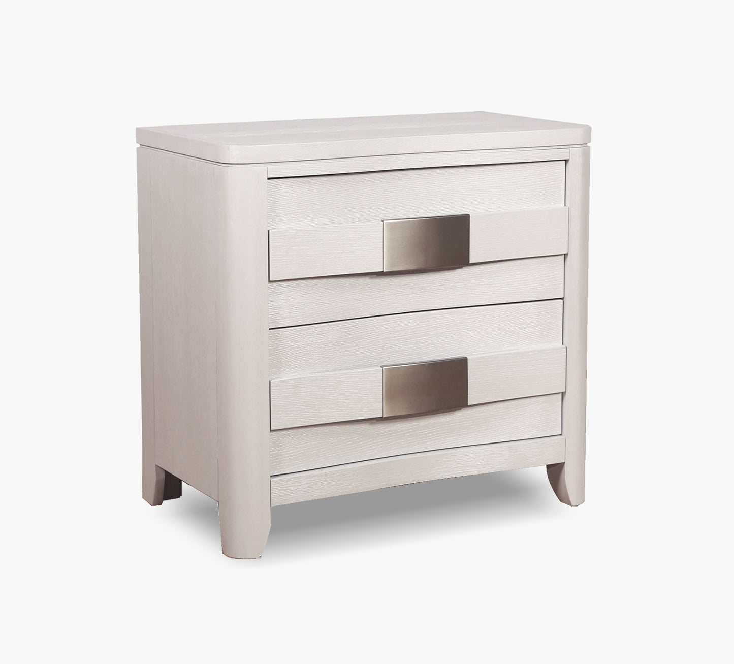 Contour Pearlized White 2 Drawer Nightstand