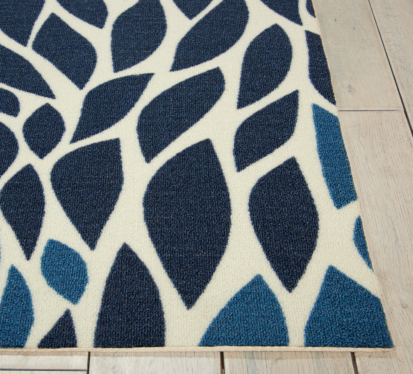 Blue Pop Leaves 8' x 10' Outdoor Area Rug