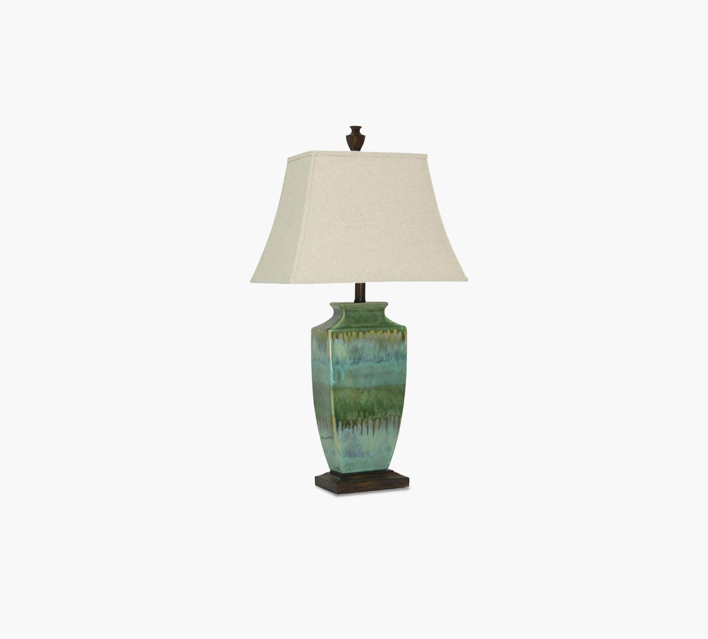 Green and Blue Reactive Glaze Table Lamp