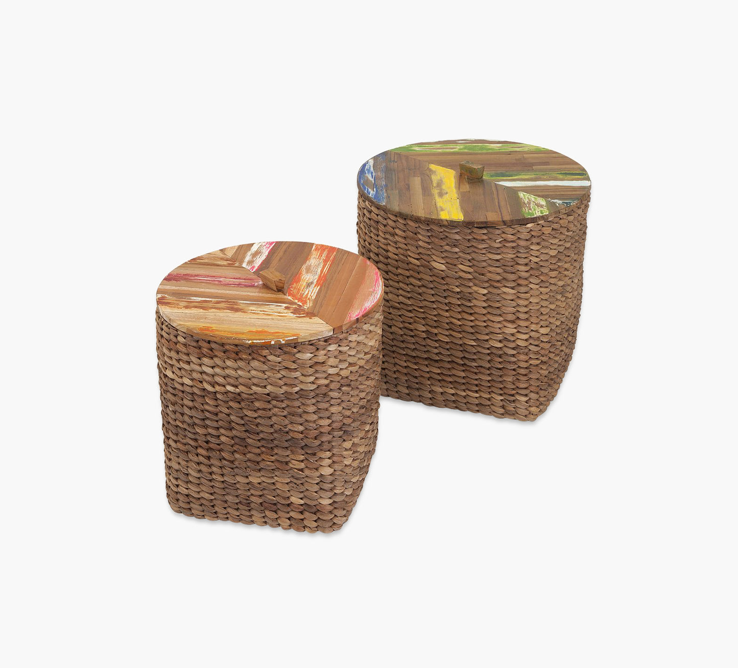 Baskets with Wood Tops