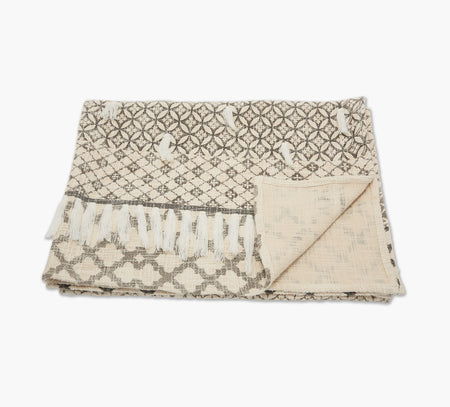 Manta estampada natural de 50 x 60