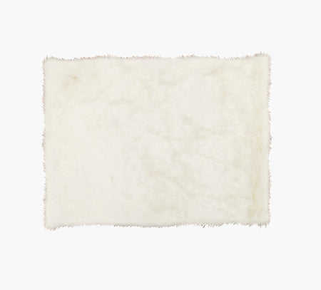 Manta de piel sintética blanca de 50 x 60