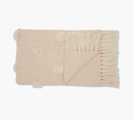 Blush Woven Cotton Throw 50 x 60