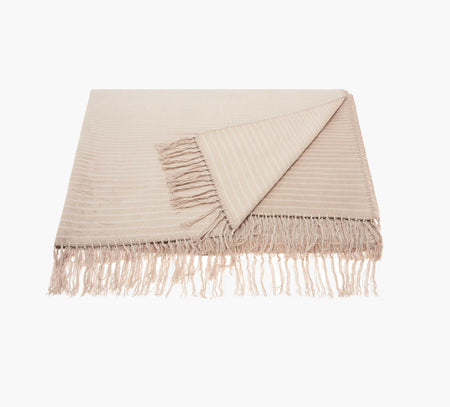 Manta de seda de bambú beige de 50 x 70