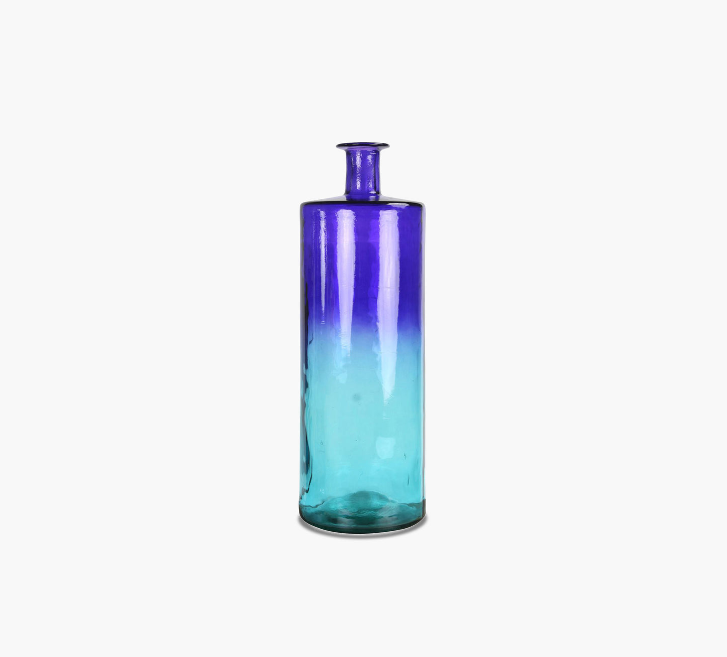 Blue Teal 30" Glass Bottle