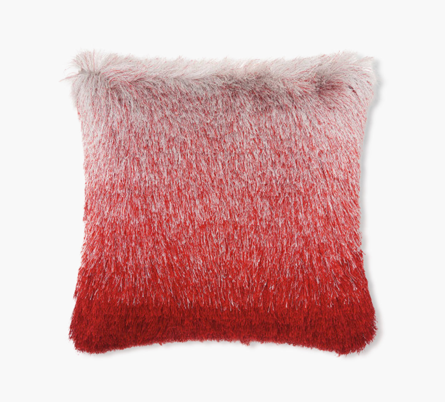 Red and Silver Shag Pillow