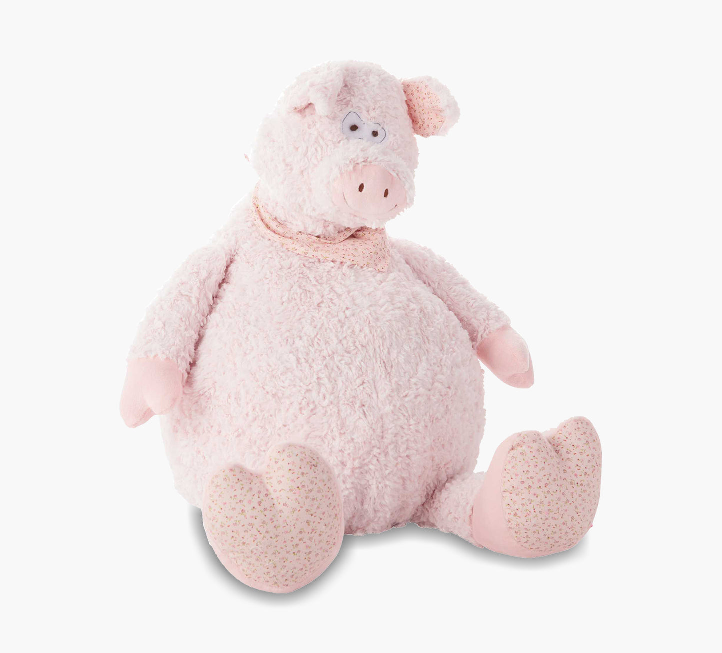 Pink Plush Pig Pouf