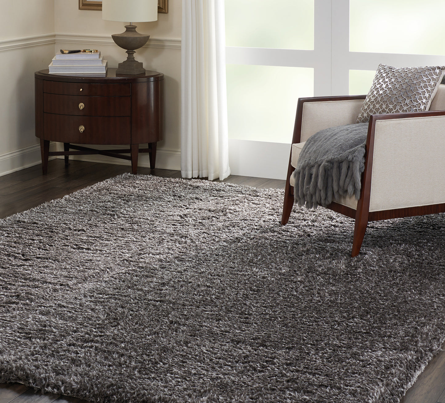 Luxe Charcoal Shag 8 x 10 Rug