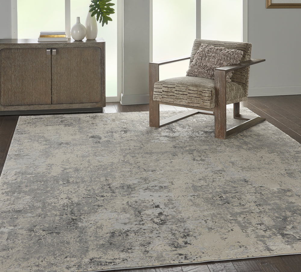 Alfombra Rustic Textures Gris y Beige 8x10