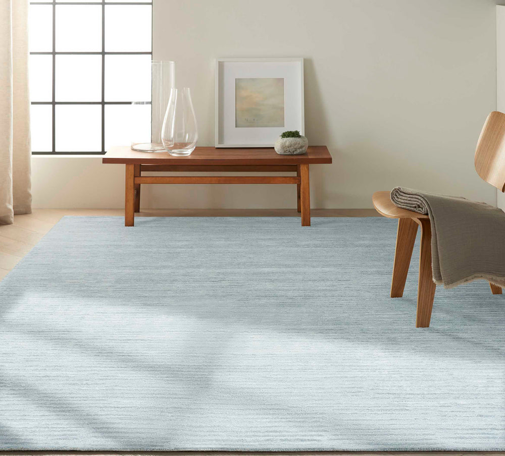 Linear Light Blue 5 x 8 Area Rug