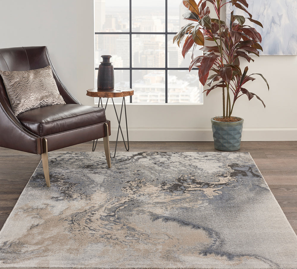 Watercolor Grey 8 x 10 Rug