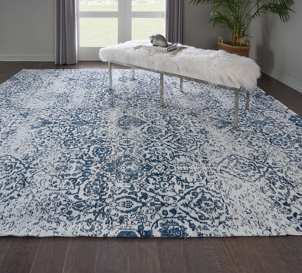 Damask Navy 8 x 10 Rug