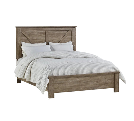 Cama King con paneles de pino Adorna