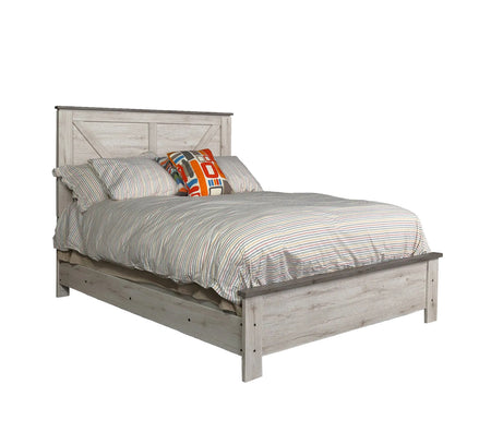 Cama Queen con paneles en dos tonos Adorna
