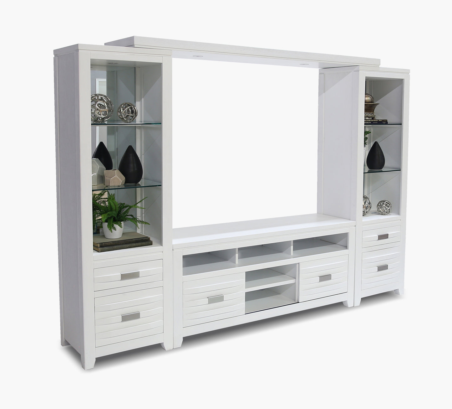 Altamonte White 4 Piece Wall Unit with 70" TV Console