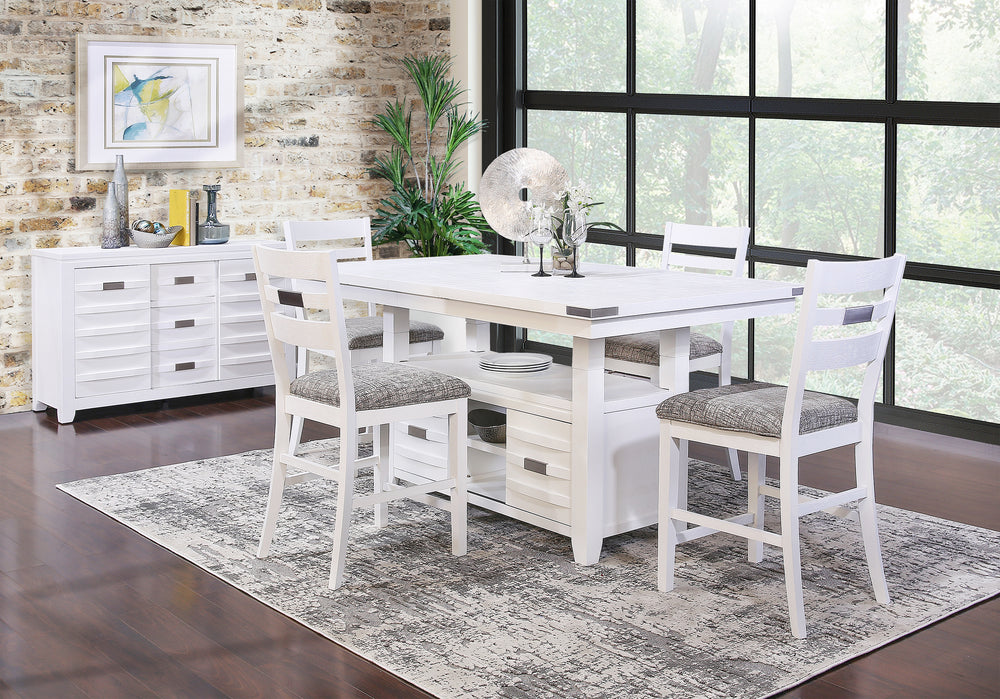Altamonte White 5 Piece Counter Height Set
