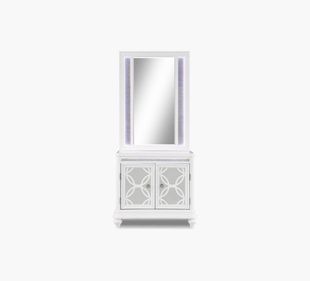 Anastasia Door Nightstand/Nightstand Mirror Set