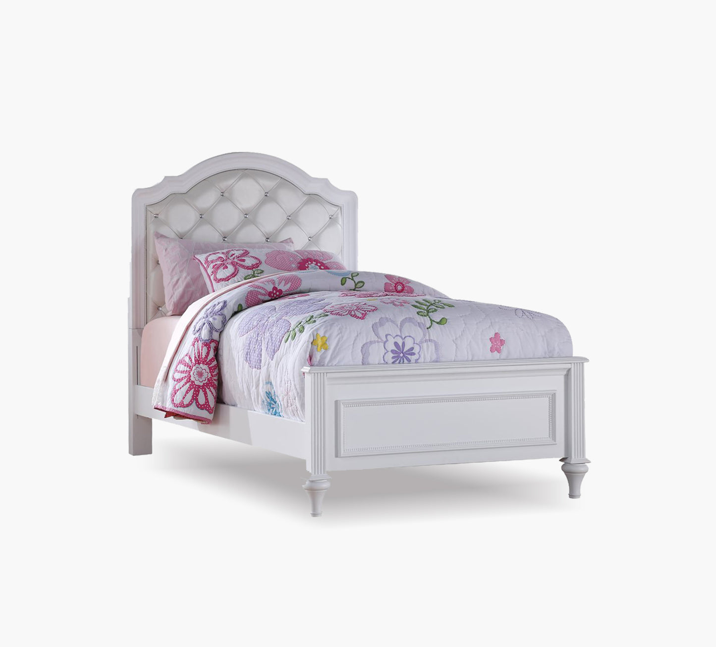 Chantilly White Full Upholstered Bed