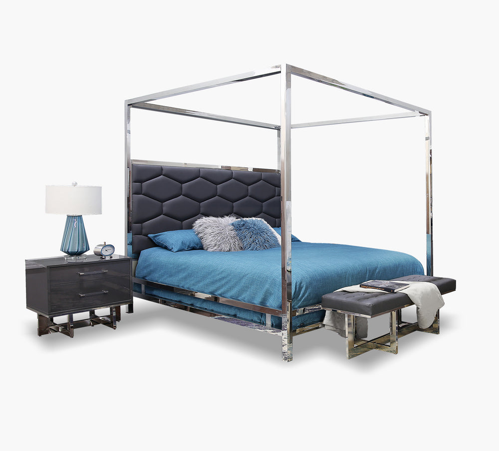 Cama con dosel tamaño king Dante Graphite