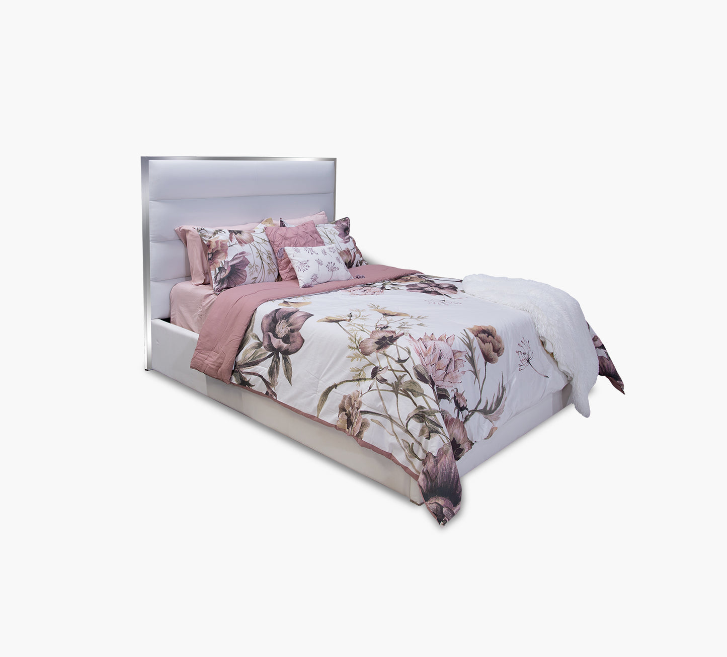 Dante White Queen Framed Upholstered Bed