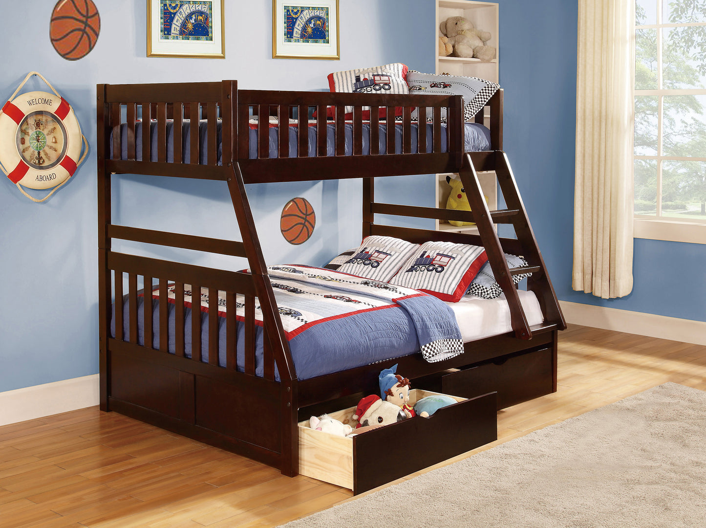 Galen Cherry Twin over Full Bunk Bed