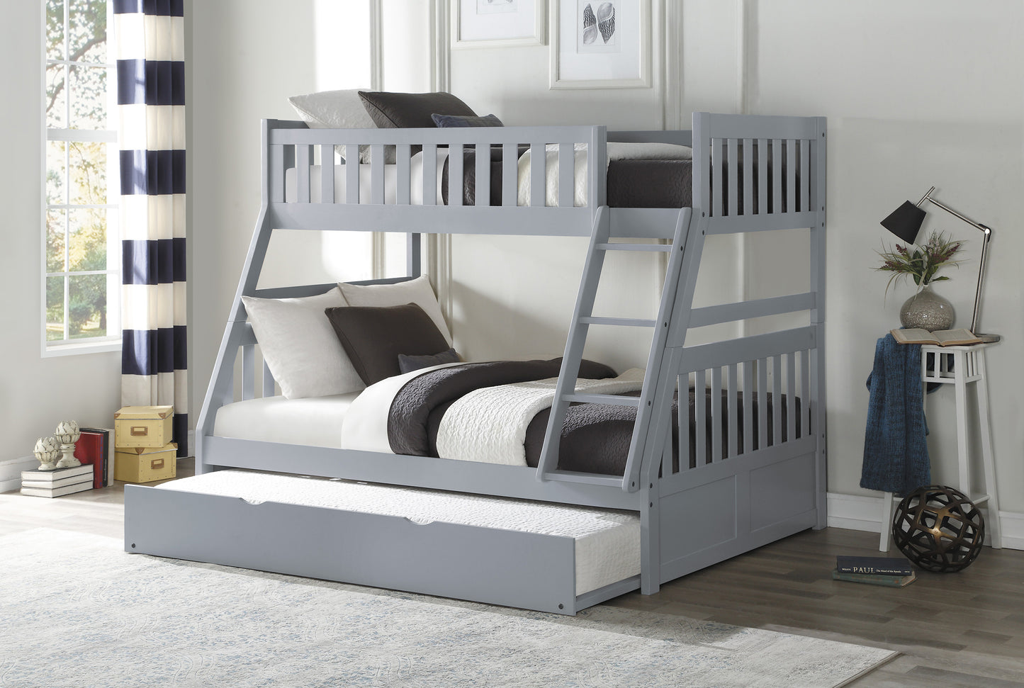 Galen Grey Twin over Full Bunk Bed